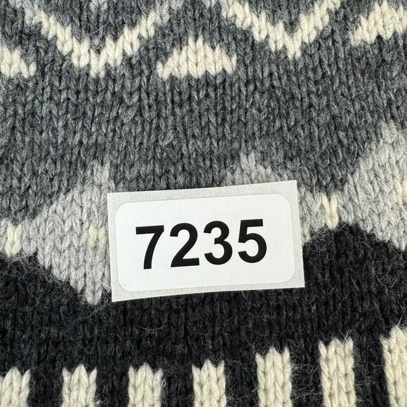 LOFT Grey/White Fair Isle Rabbit Hair Wool 3/4 Sleeve Sweater Dress Size Medium - Picture 11 of 12